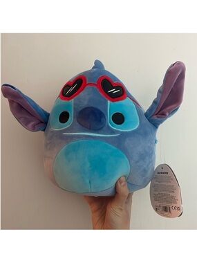 Squishmallows Stitch Heart Sunglasses Plush (Blue) Disney NWT 6.5” Valentines